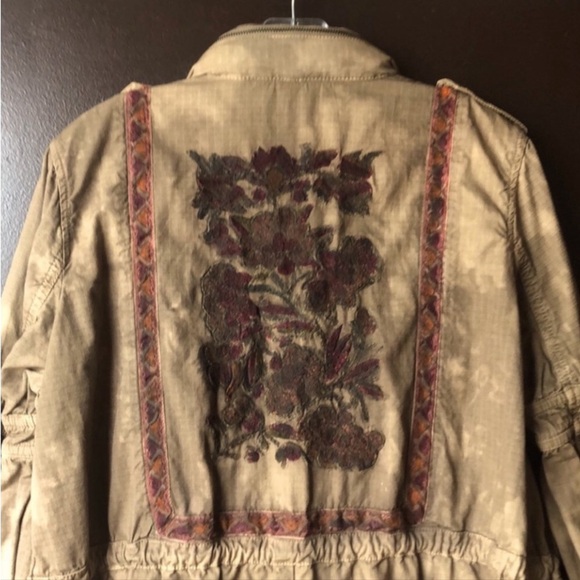 Free people] Camo Embroidered Custom dyed Oversize utility safari jacket Coat - Picture 11 of 12